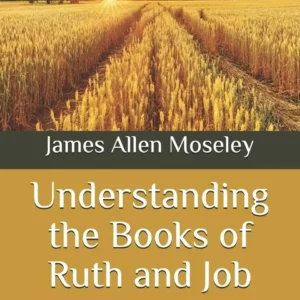 A book titled "Answers and Aids to Bible Questions, Puzzles, and Problems" by James Allen Moseley set against a background of a golden wheat field at sunset.