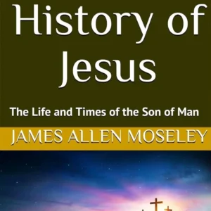 Book cover featuring the title "Answers and Aids to Bible Questions, Puzzles, and Problems" by James Allen Moseley. The background depicts a sunset with three crosses on a hill.