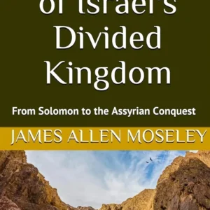 Book cover of "Answers and Aids to Bible Questions, Puzzles, and Problems" by James Allen Moseley. The subtitle reads "From Solomon to the Assyrian Conquest." The background features a rugged desert landscape.